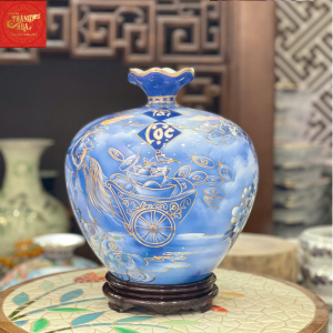 Bình Hút Lộc-Mã Nghênh Phúc Lộc Vẽ Vàng H32 - Ảnh 3