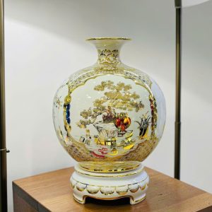 Bình Hút Lộc Tứ Cảnh Cổ Đồ - Vẽ Vàng H45