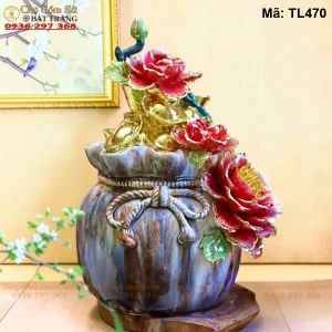 Hũ Tiền Tài Lộc Đắp Nổi Vẽ Vàng - Mã TL470