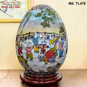 Trứng Tài Lộc Bách Nhi Bách Phúc Vẽ Vàng H28 - Mã TL478