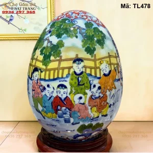Trứng Tài Lộc Bách Nhi Bách Phúc Vẽ Vàng H28 - Mã TL478 - Ảnh 2