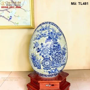 Trứng Tài Lộc Nền Gấm Vẽ Cổ Đồ - Mã TL481