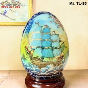 Trứng Tài Lộc Thuận Buồm Xuôi Gió Vẽ Vàng H28 - Mã TL485