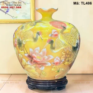 Túi Tài Lộc Sen Hạc Vẽ Vàng H35 - Mã TL486 - Ảnh 2